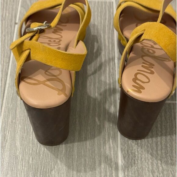Yellow Suede Platform Sandals - Picture 3 of 6